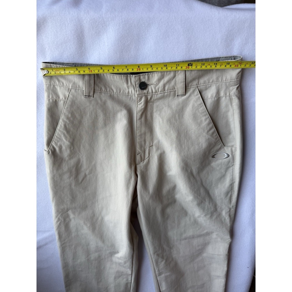 Oakley Mens Golf Pants 33x32 Khaki Stretch Performance Straight Leg Chino - Picture 5 of 8